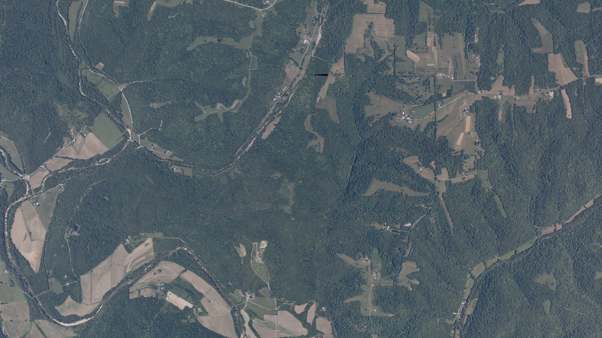 Aerial view of land around Milton, Indiana