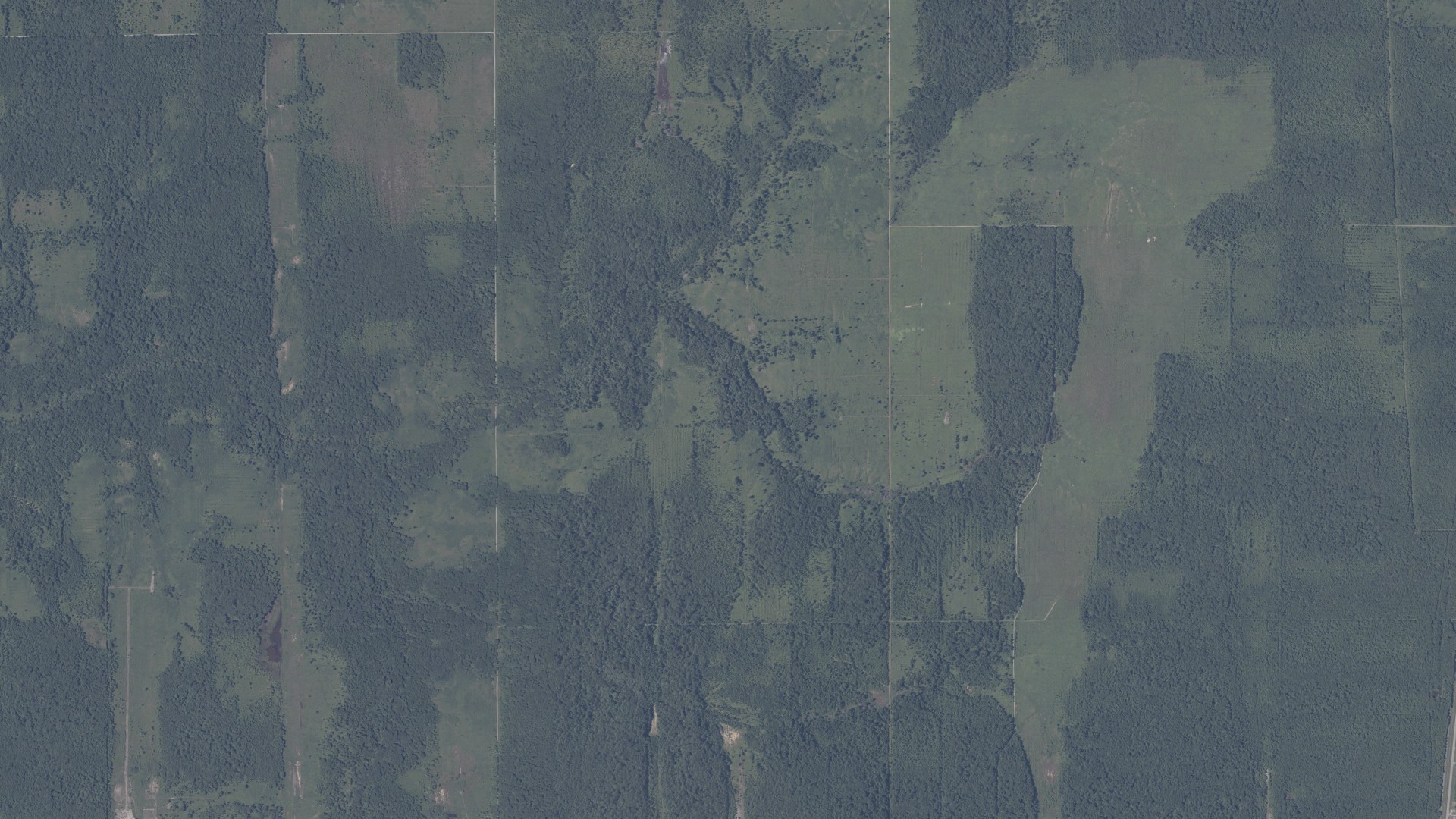 Aerial view of land around Monroe, Indiana