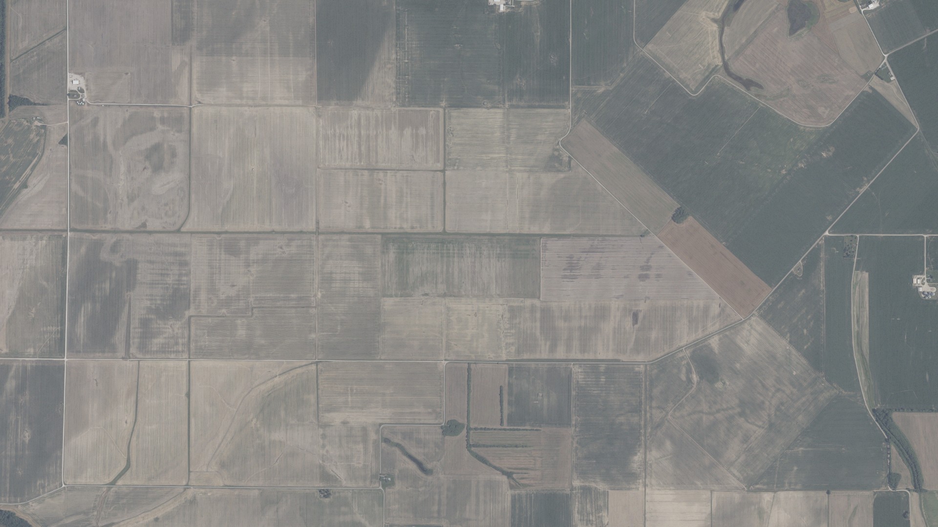 Aerial view of land around Decker, Indiana