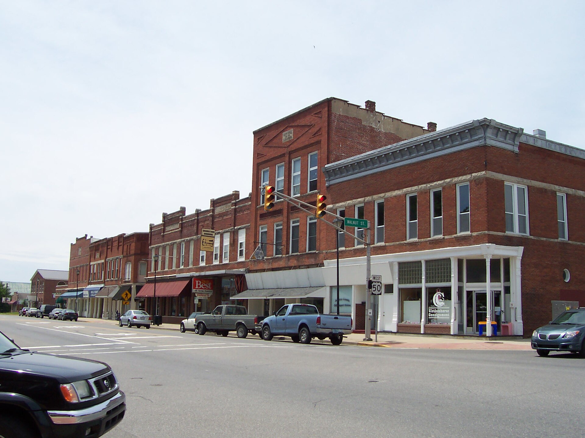 Street scene in Brownstown, Indiana