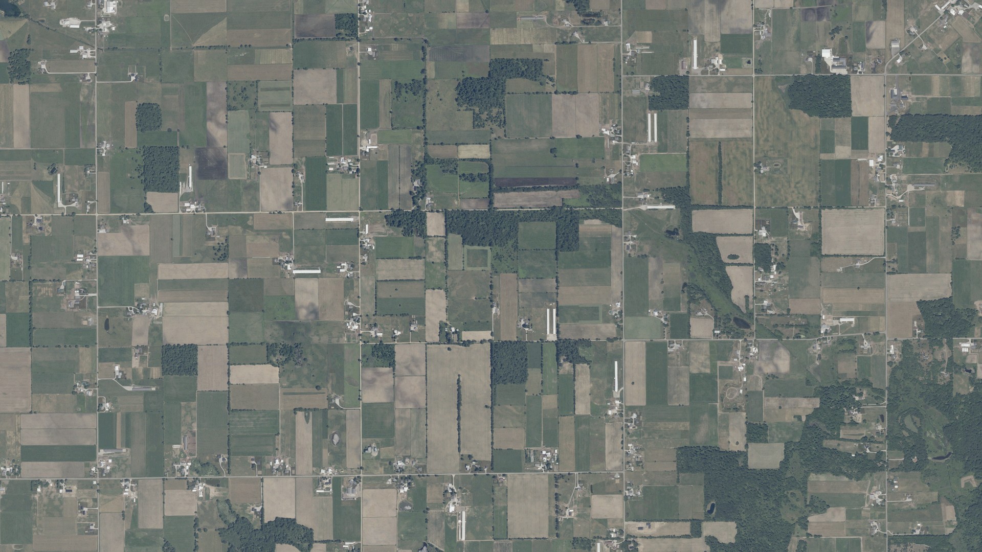 Natural-color aerial photograph of land around Clearspring, Indiana