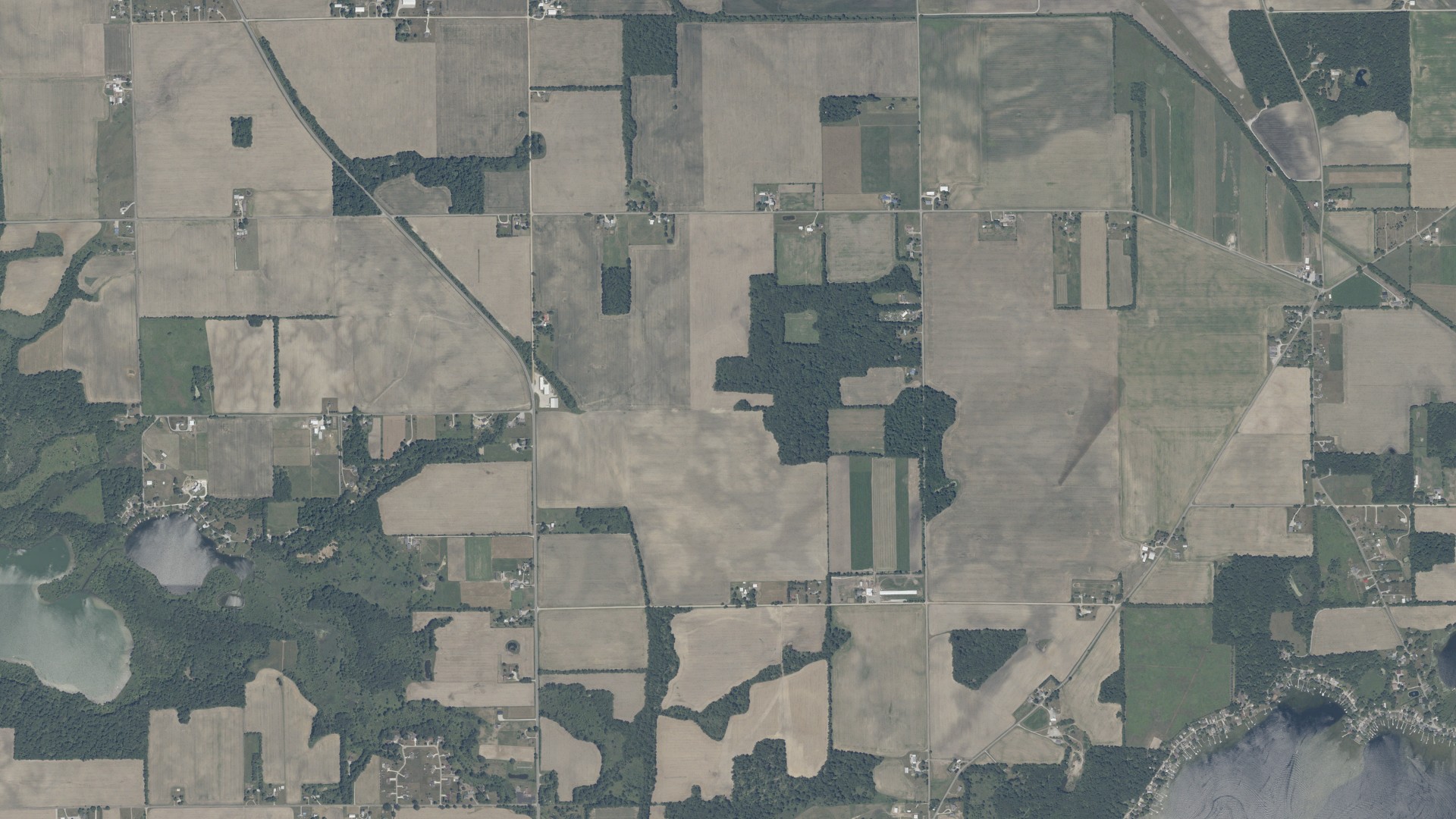 Natural-color aerial photograph of land around Johnson, Indiana