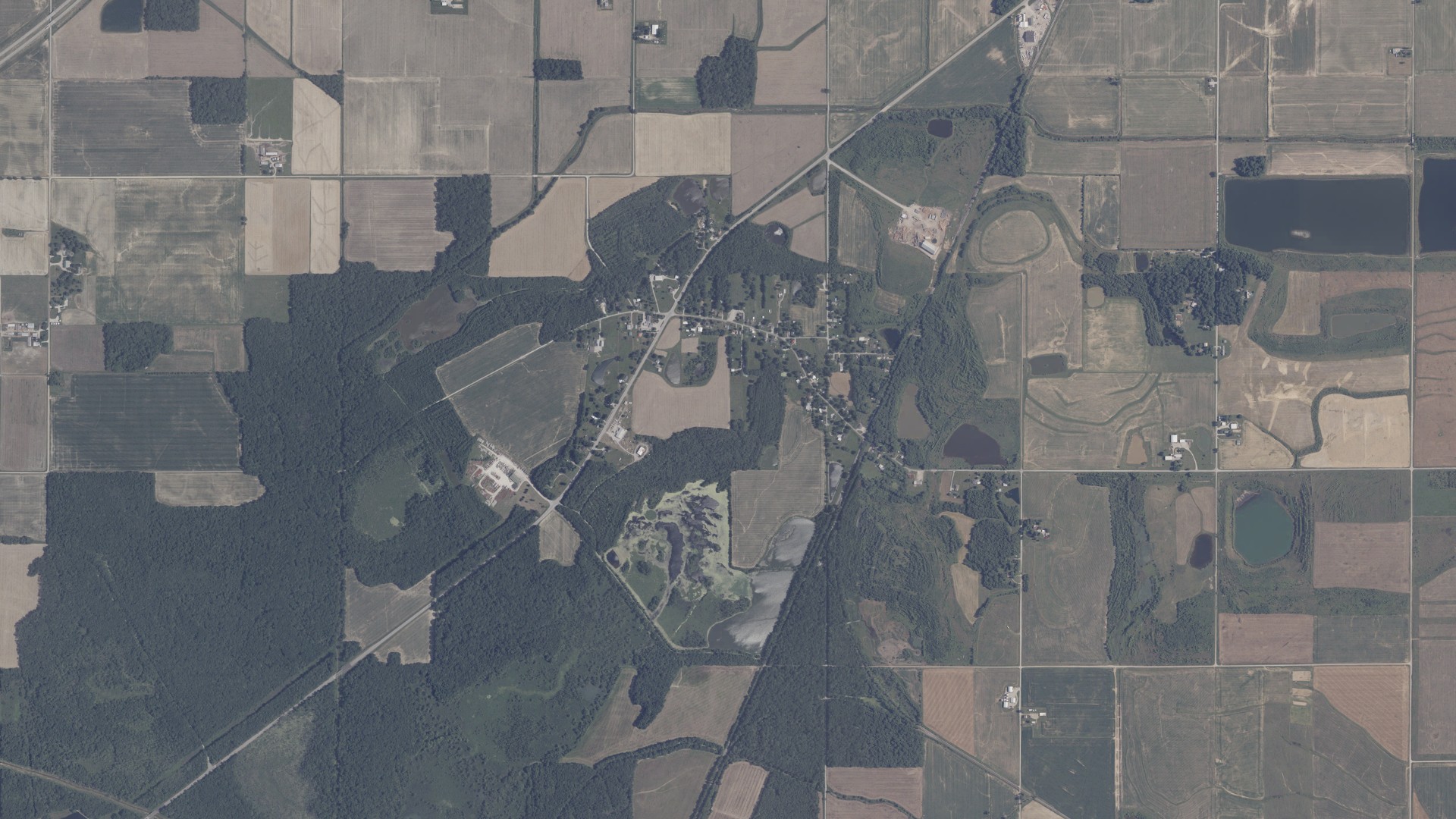 Natural-color aerial photograph of land around Buckskin, Indiana