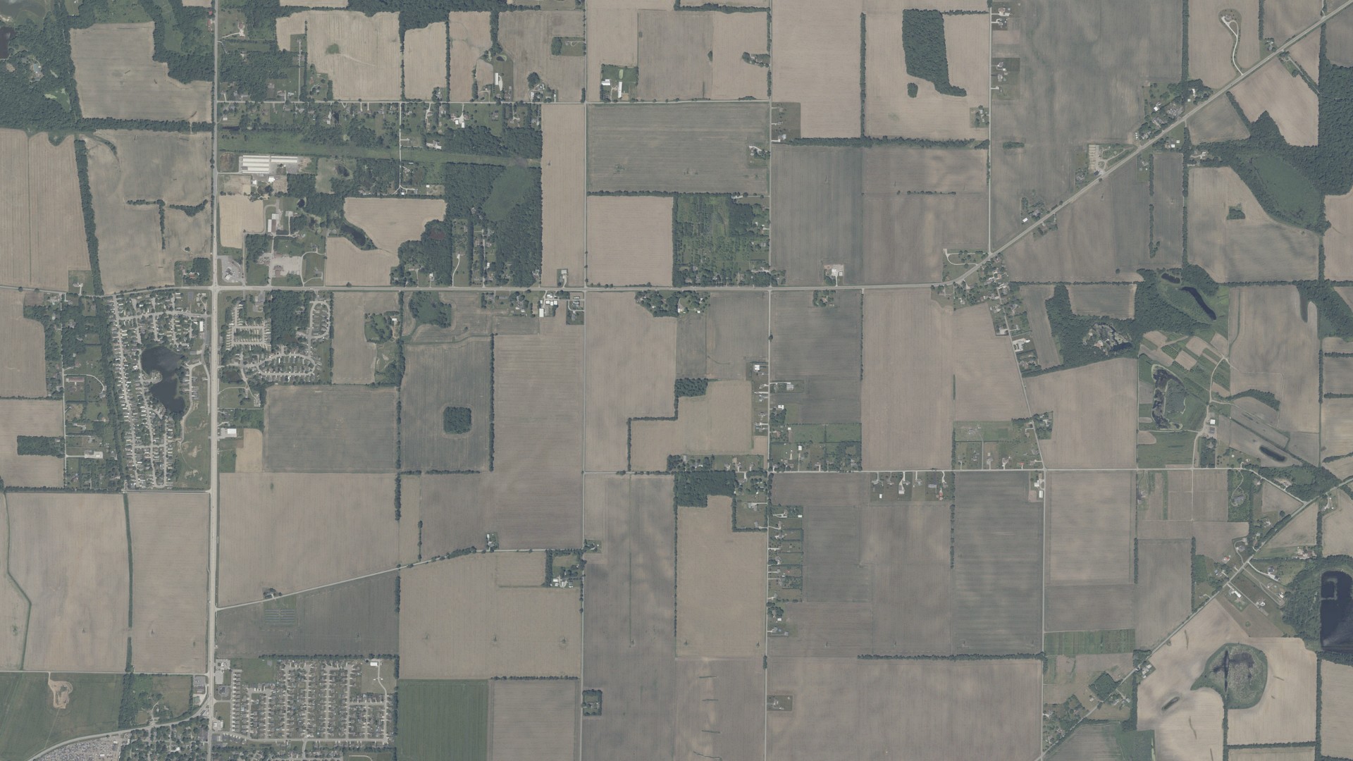 Aerial view of land around New Durham, Indiana