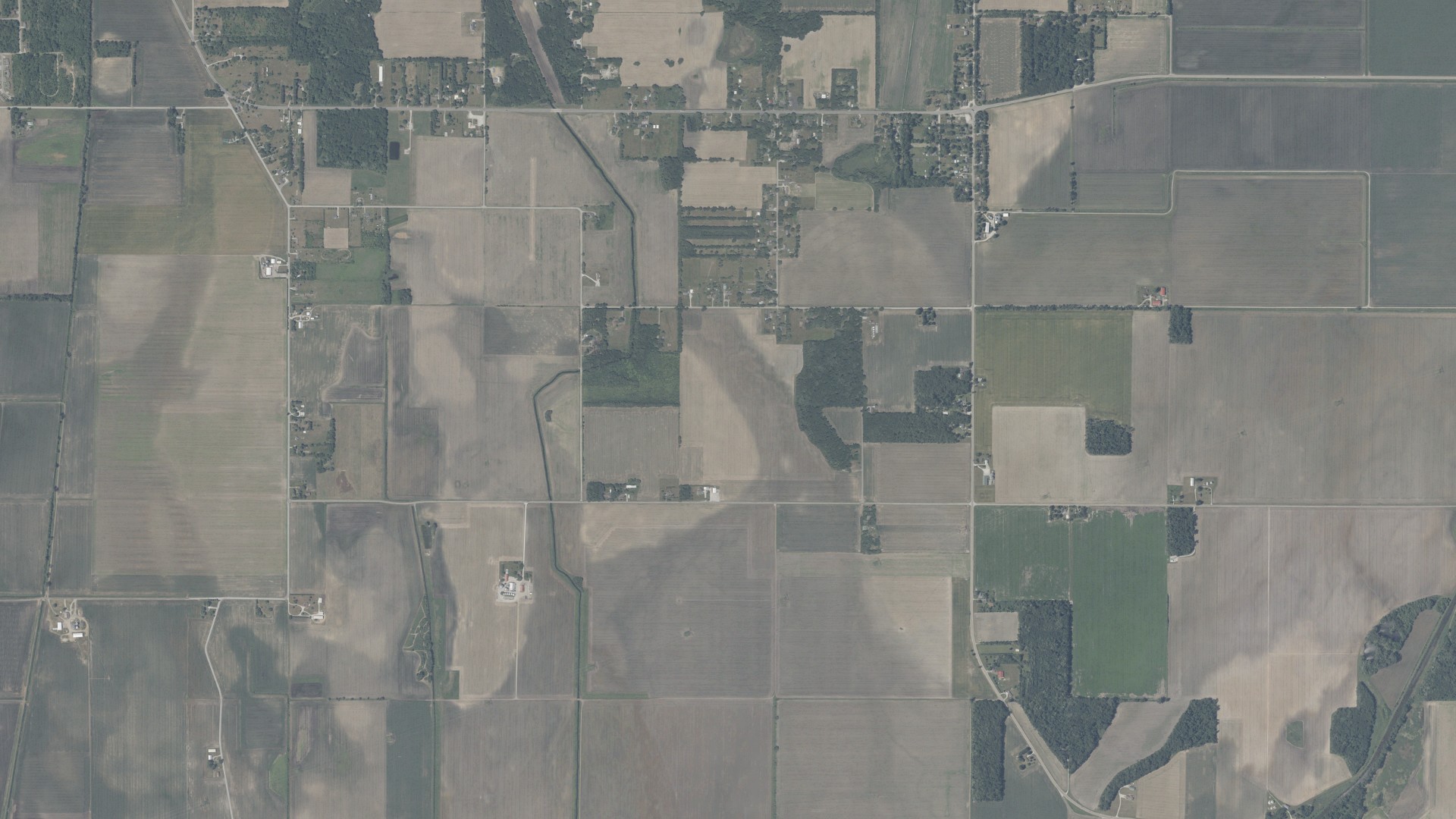 Aerial view of land around Union, Indiana
