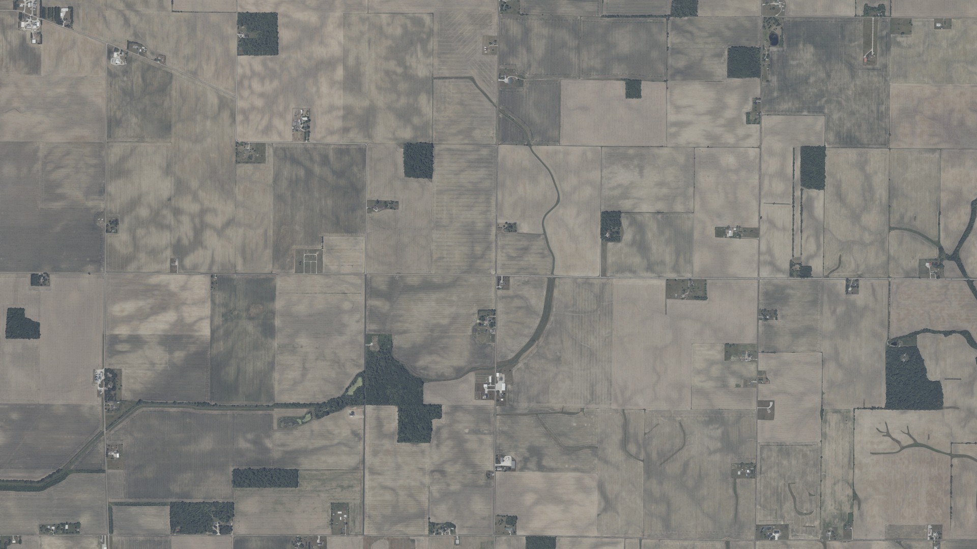 Aerial view of land around Boone, Indiana