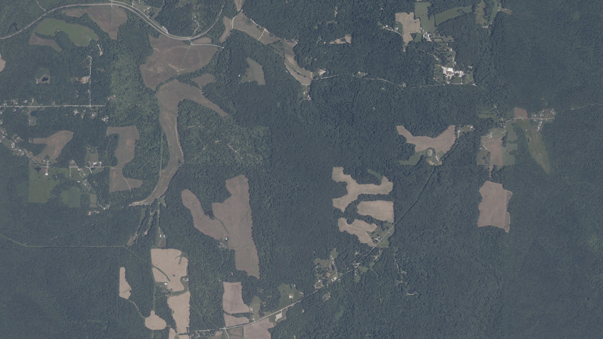 Aerial view of land around Halbert, Indiana