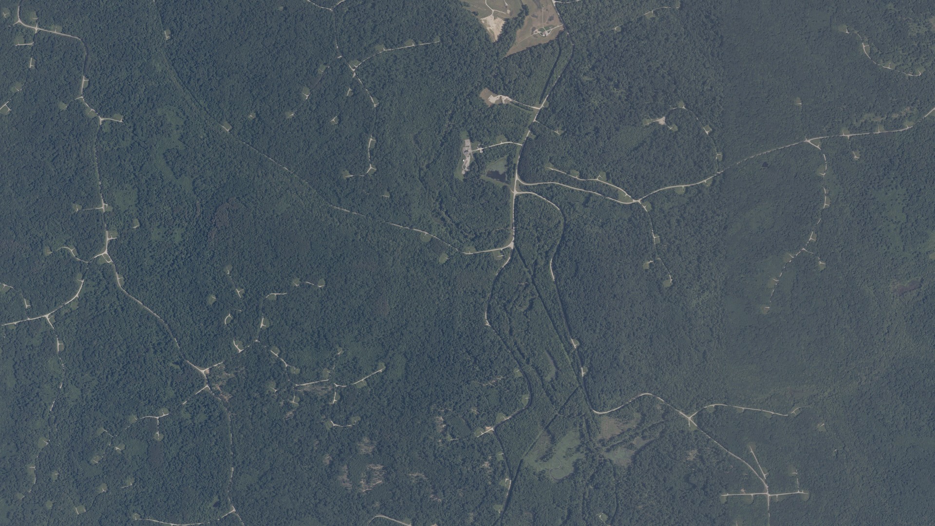 Aerial view of land around Perry, Indiana