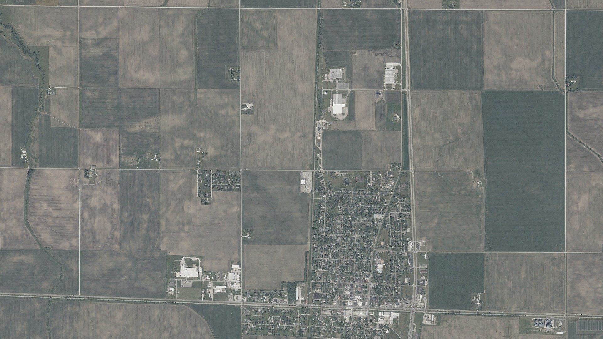 Aerial view of land around Jefferson, Indiana