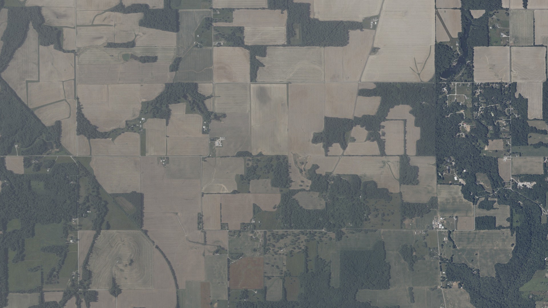 Aerial view of land around Harrison, Indiana