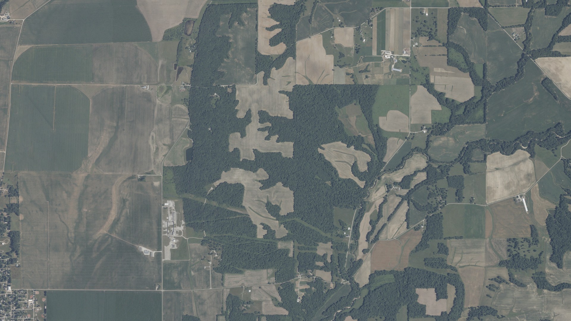 Aerial view of land around Reserve, Indiana
