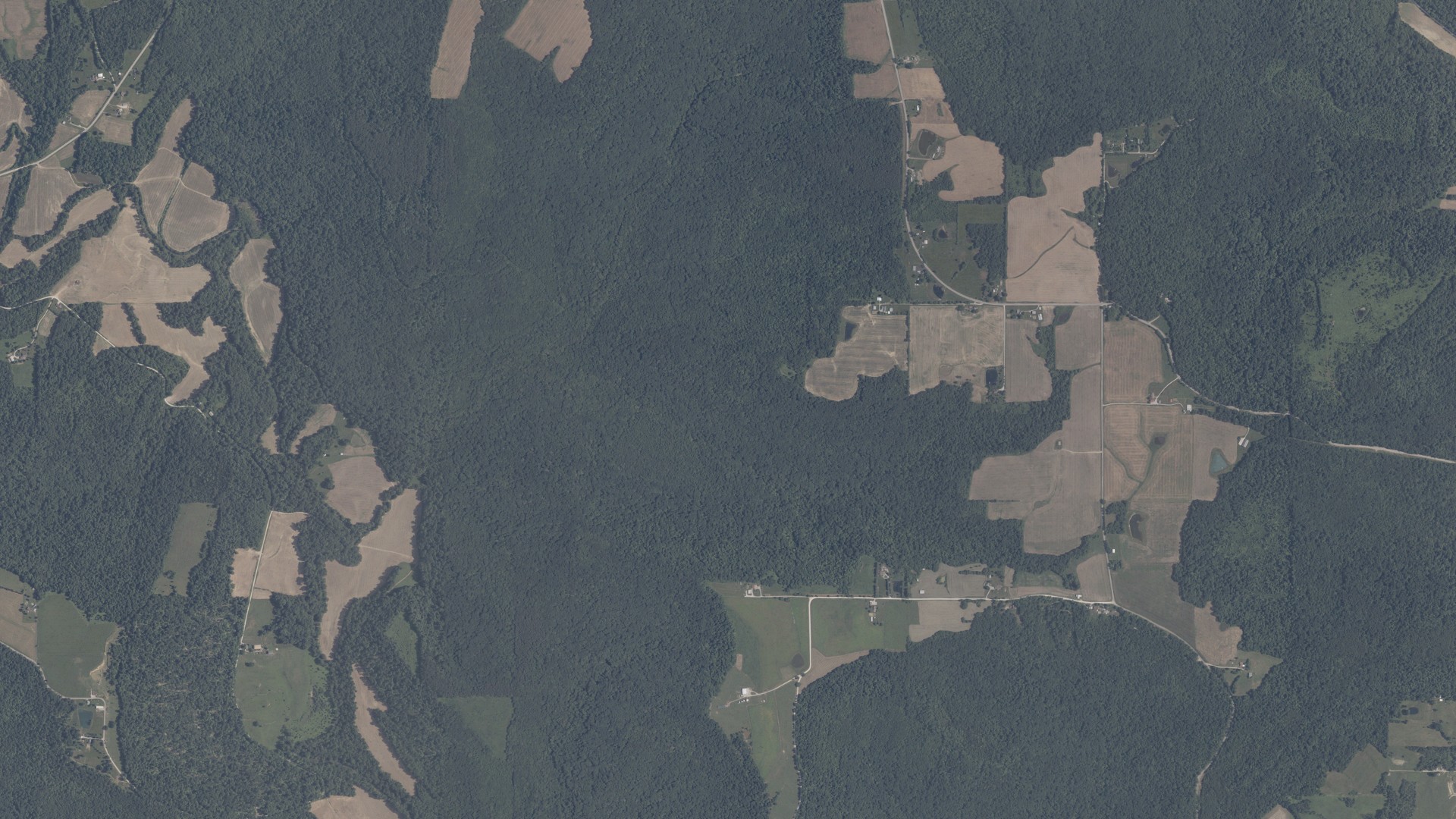 Aerial view of land around Union, Indiana