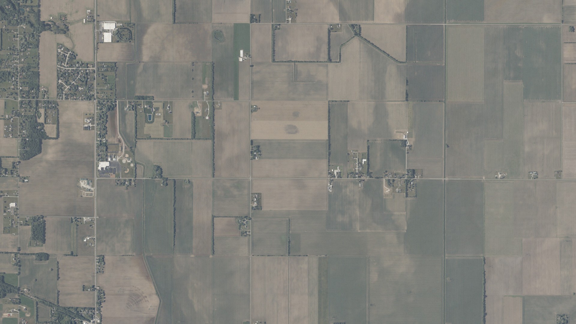 Aerial view of land around Morgan, Indiana