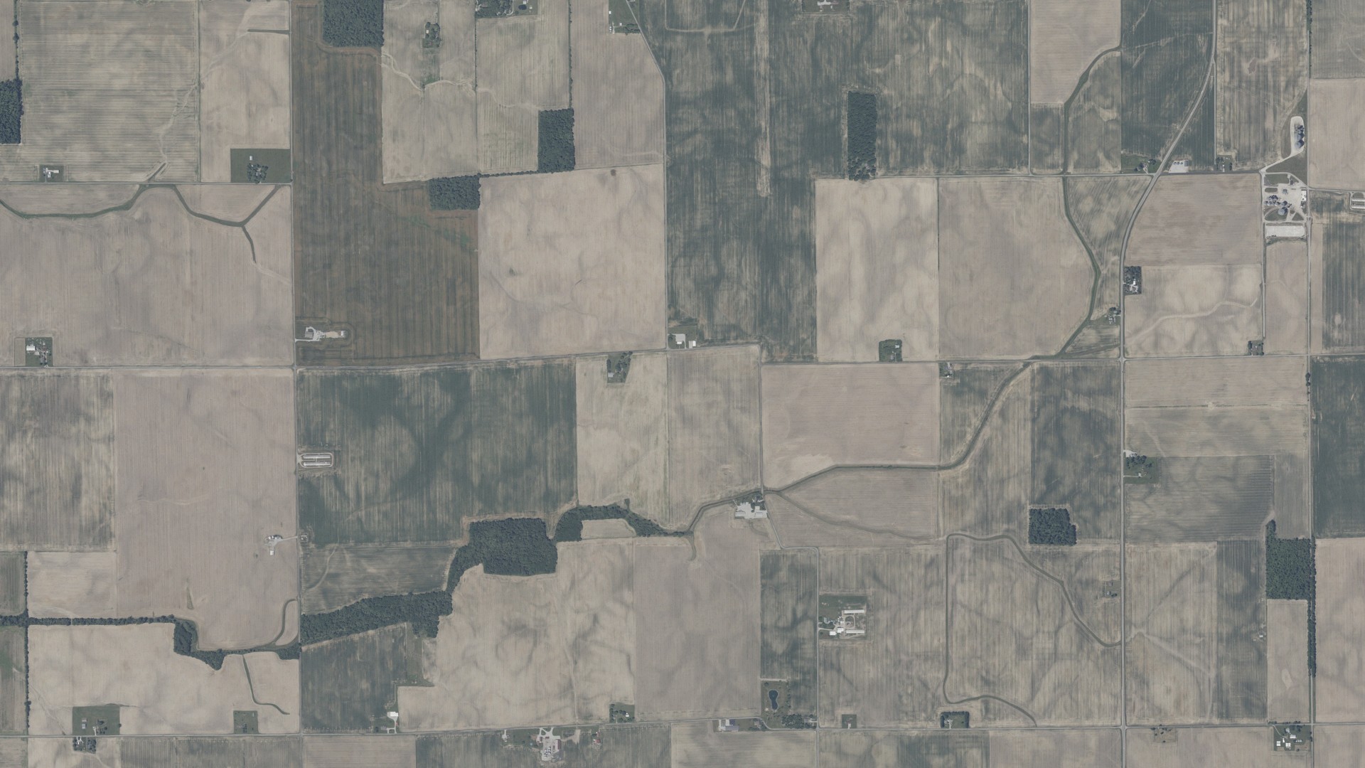 Aerial view of land around Jackson, Indiana