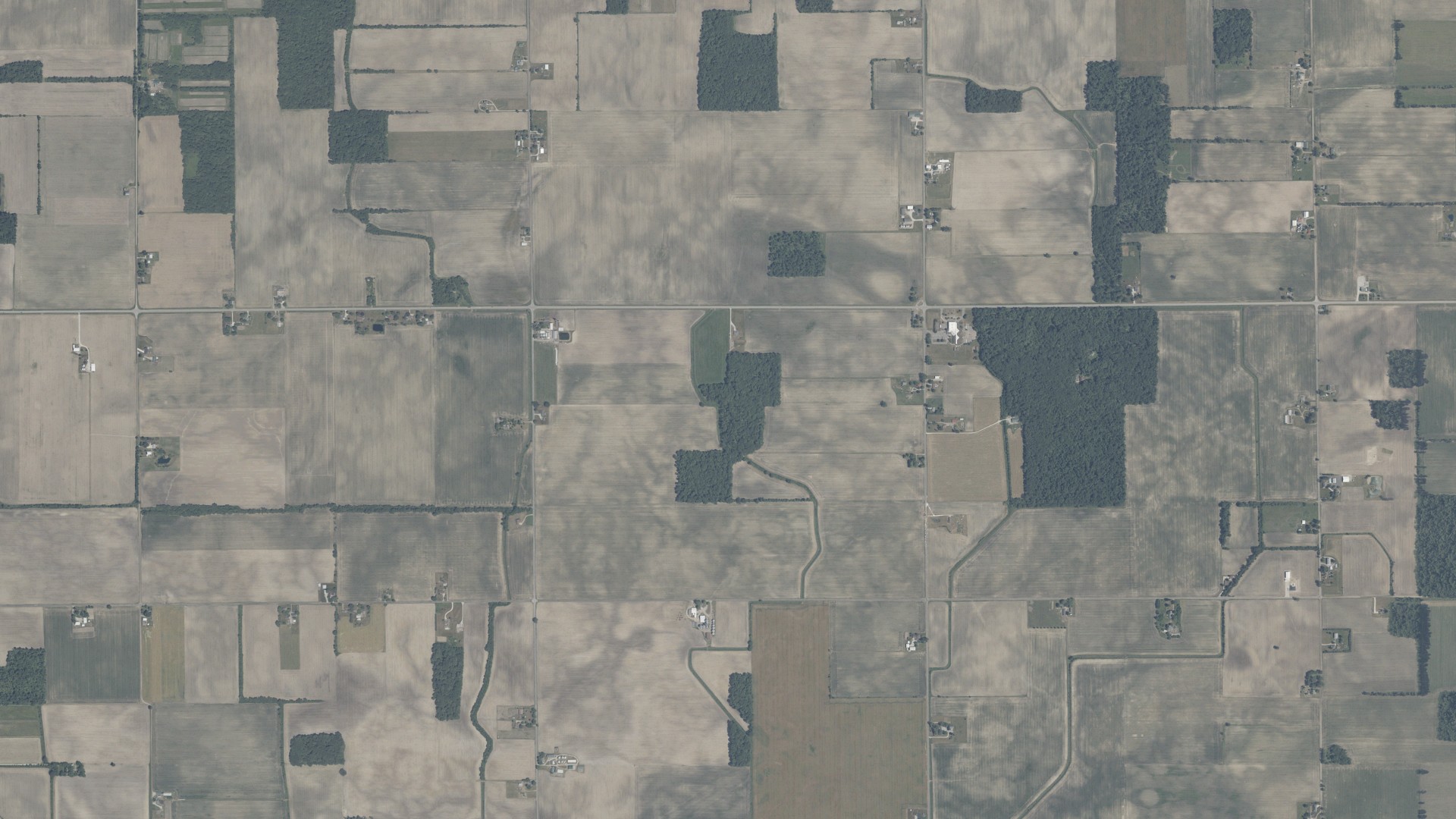 Aerial view of land around Madison, Indiana