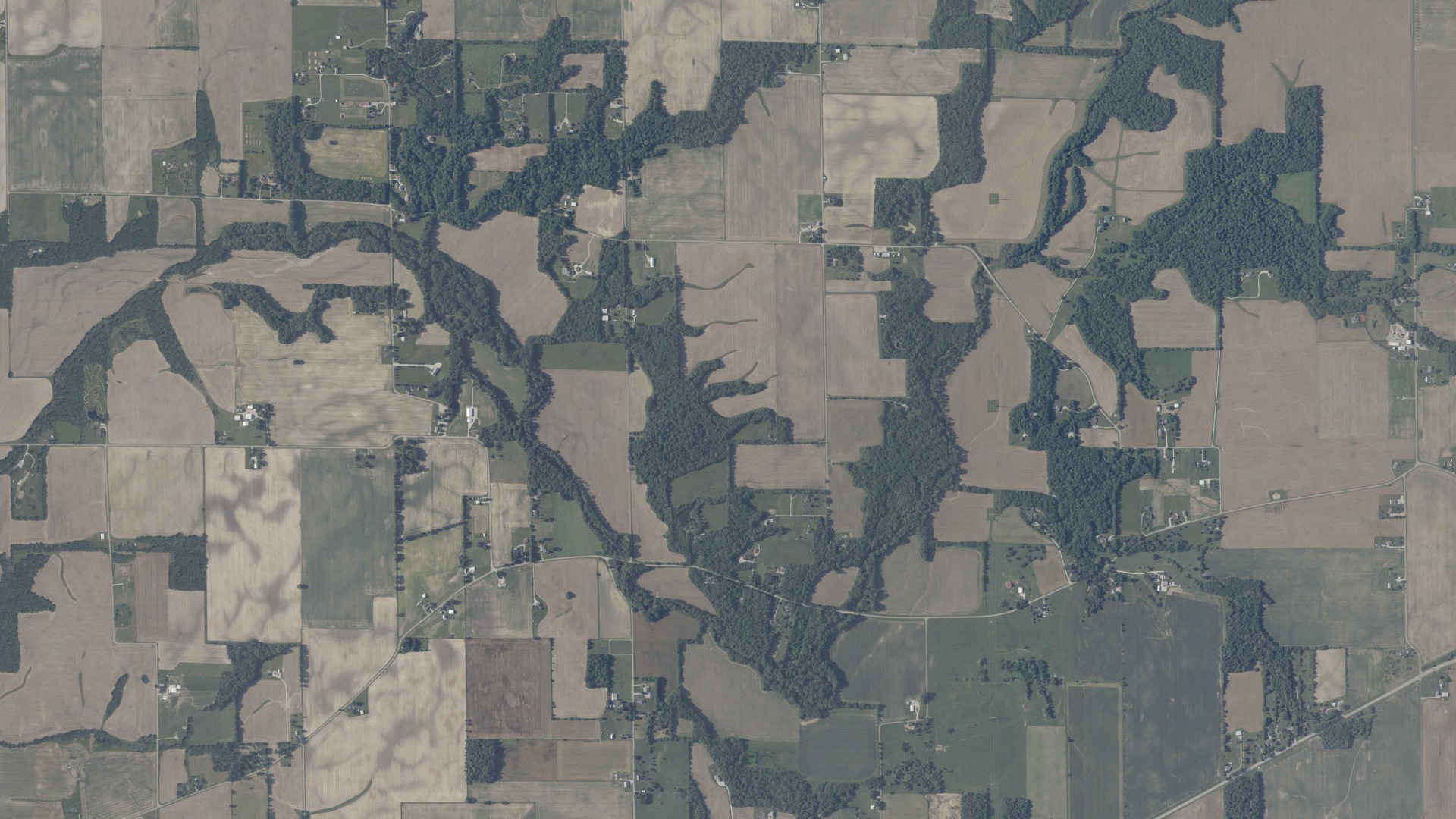 Aerial view of land around Union, Indiana