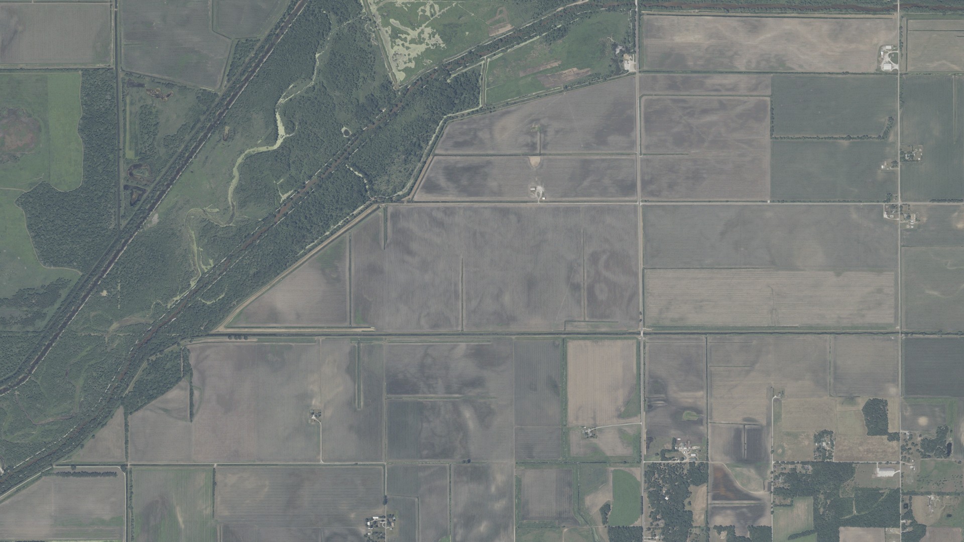 Natural-color aerial photograph of land around Jackson, Indiana