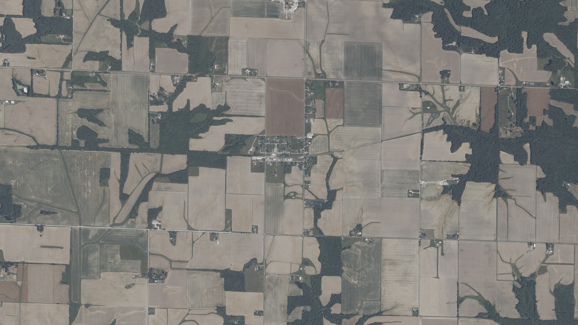 Natural-color aerial photograph of land around Cory, Indiana