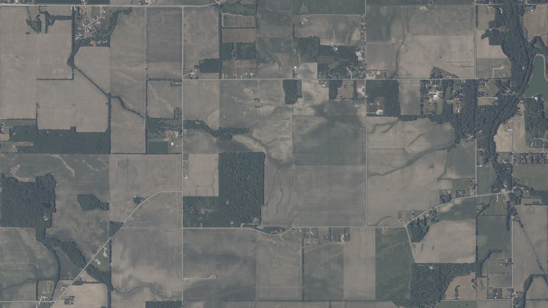 Aerial view of land around Union, Indiana
