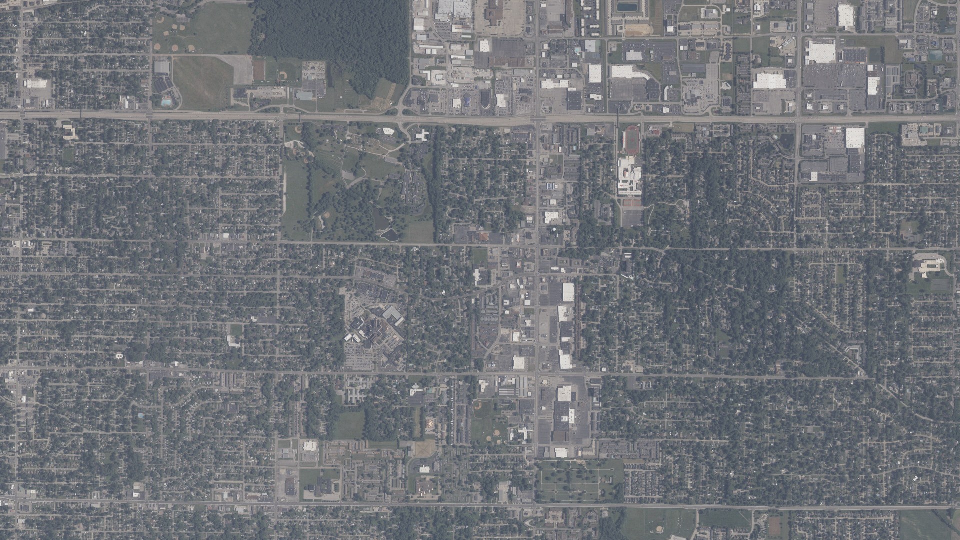 Aerial view of land around Knight, Indiana