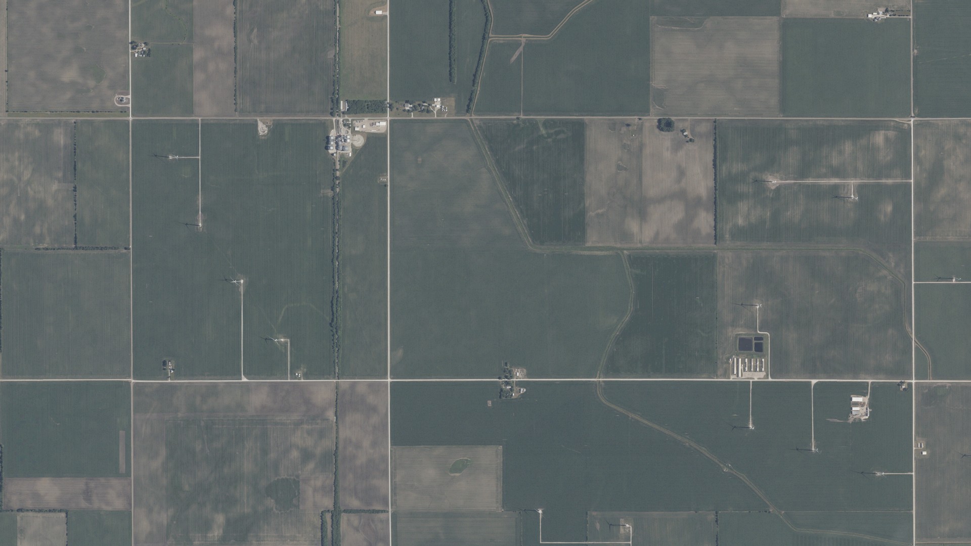 Aerial view of land around Jordan, Indiana