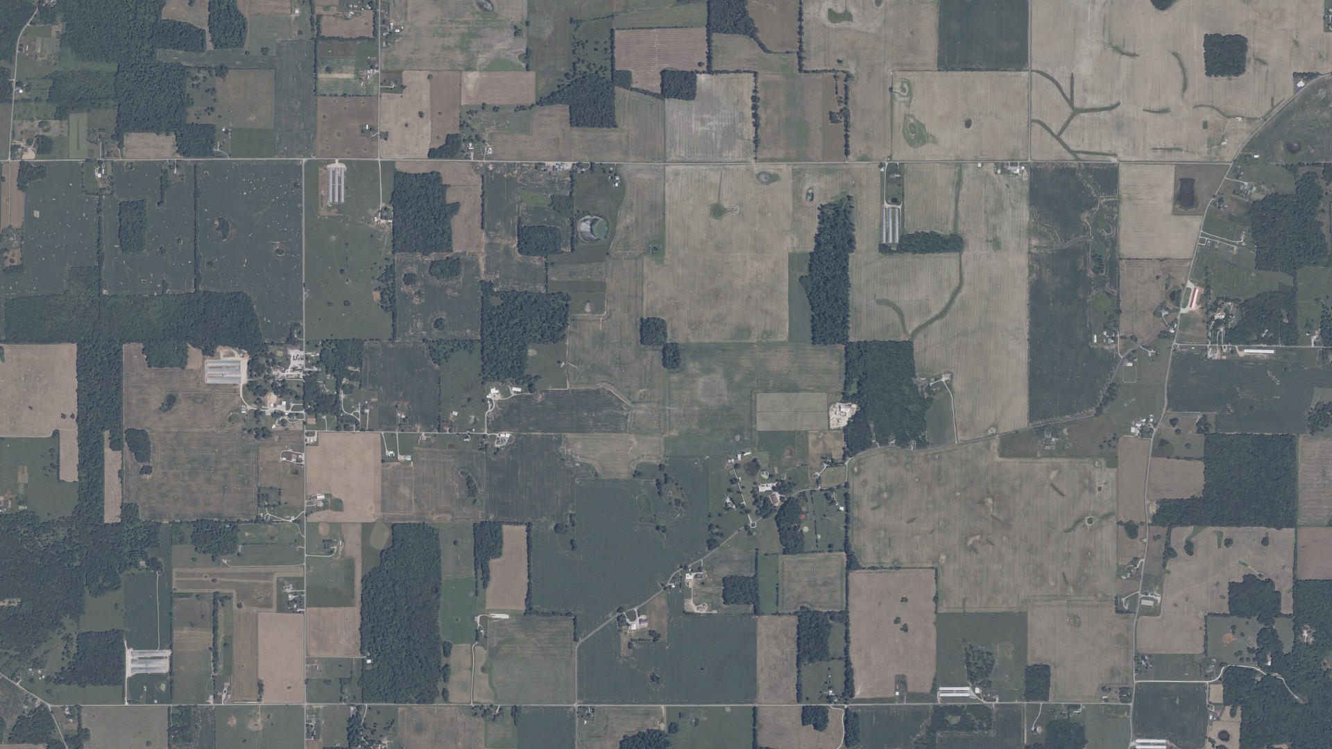 Aerial view of land around Howard, Indiana