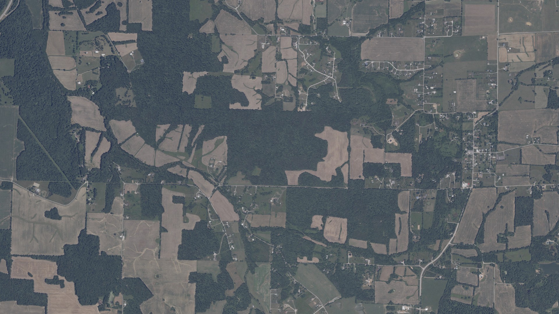 Aerial view of land around Jackson, Indiana