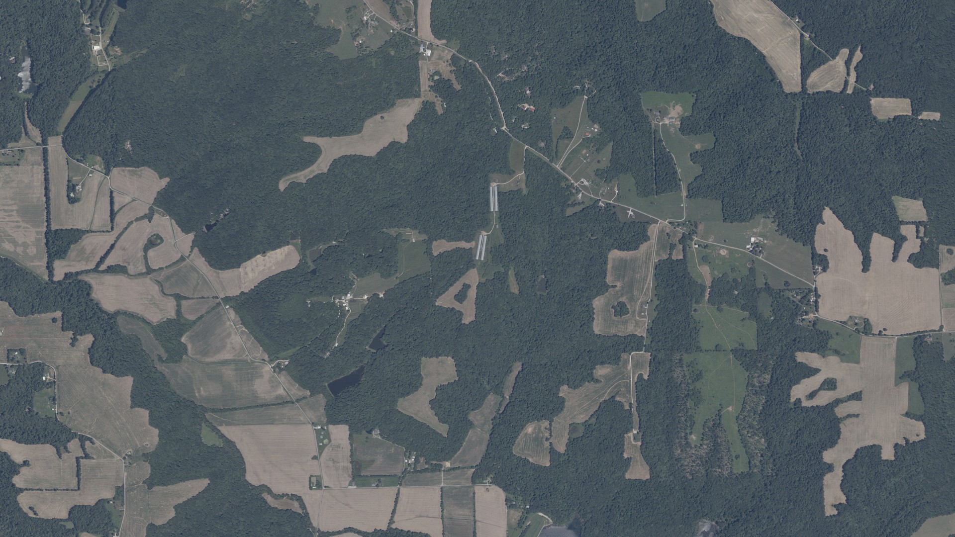 Aerial view of land around Jefferson, Indiana