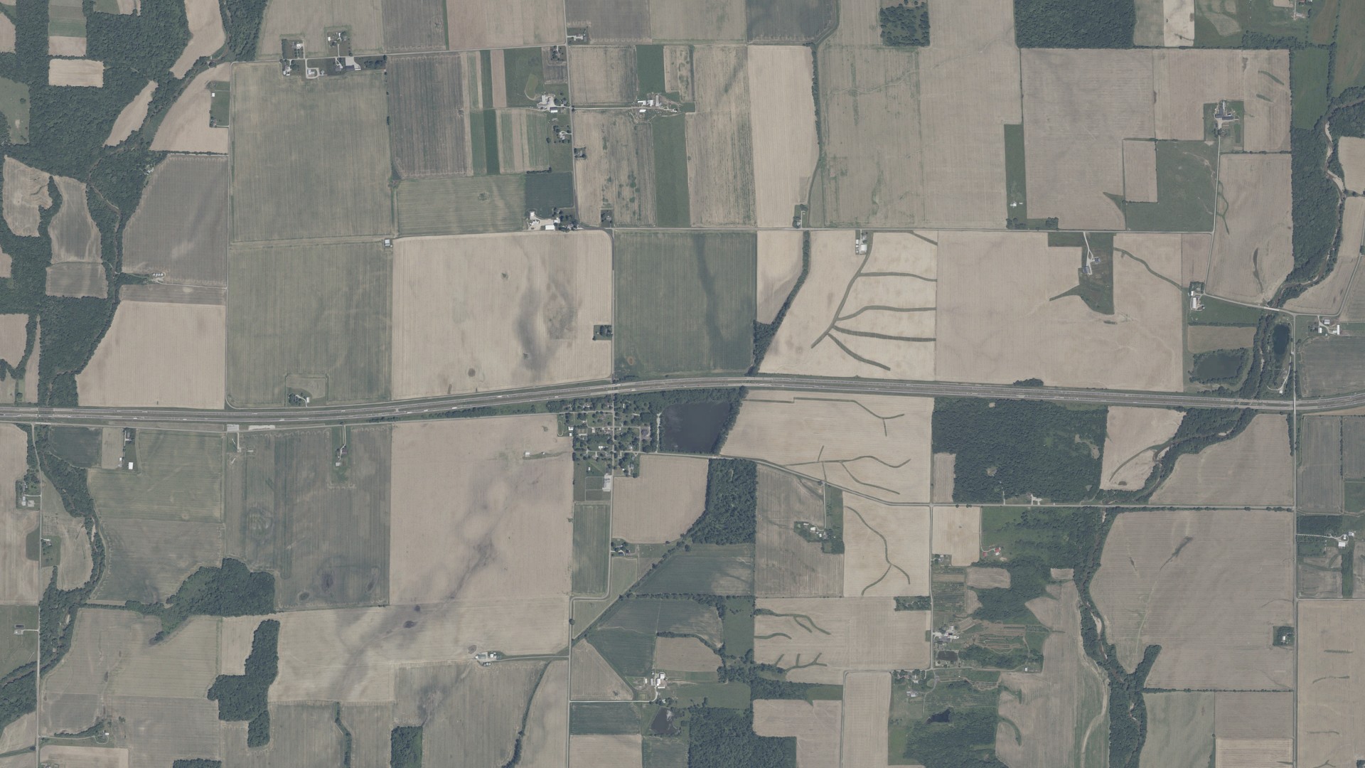 Aerial view of land around Harrison, Indiana