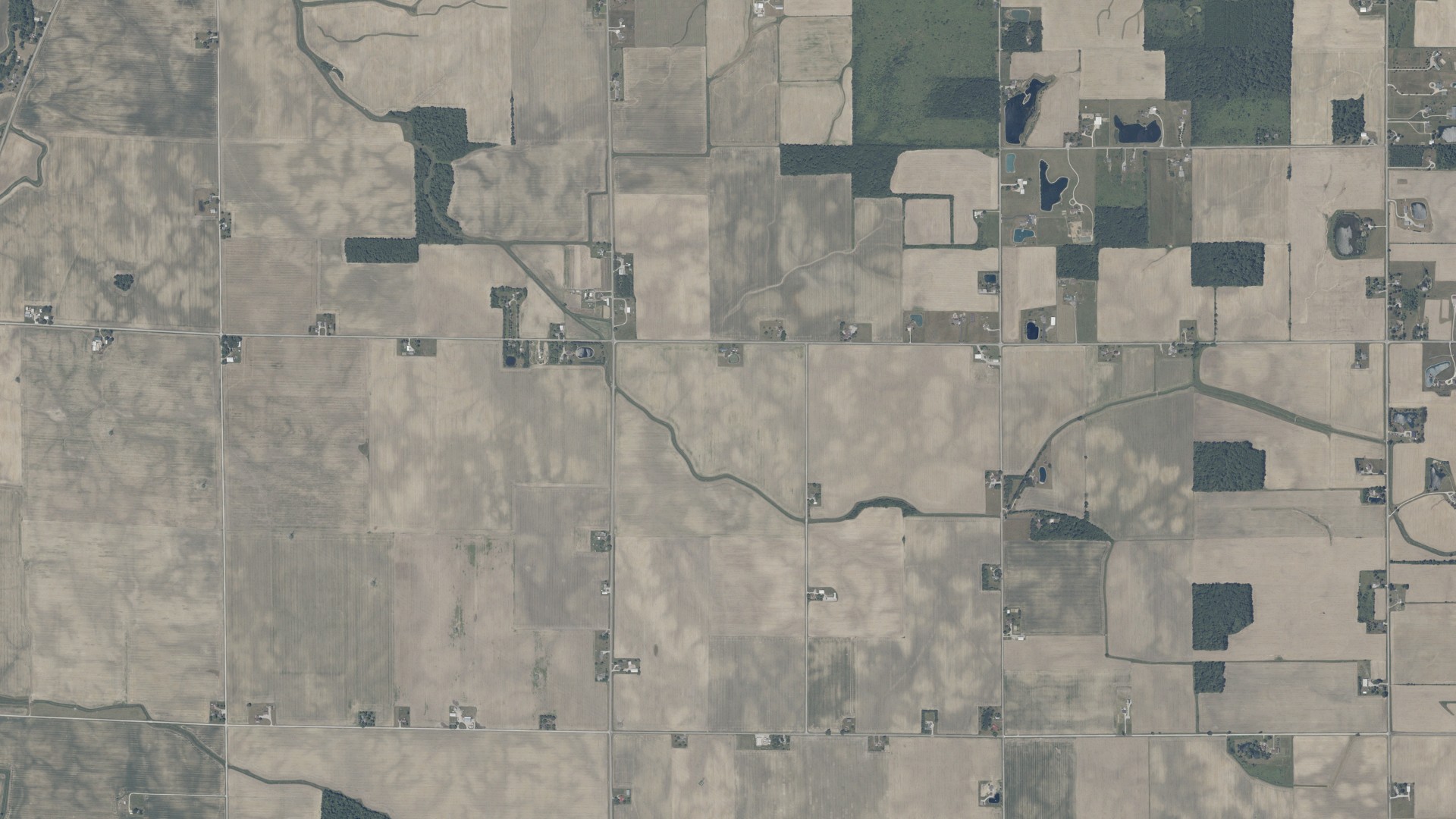 Aerial view of land around Union, Indiana