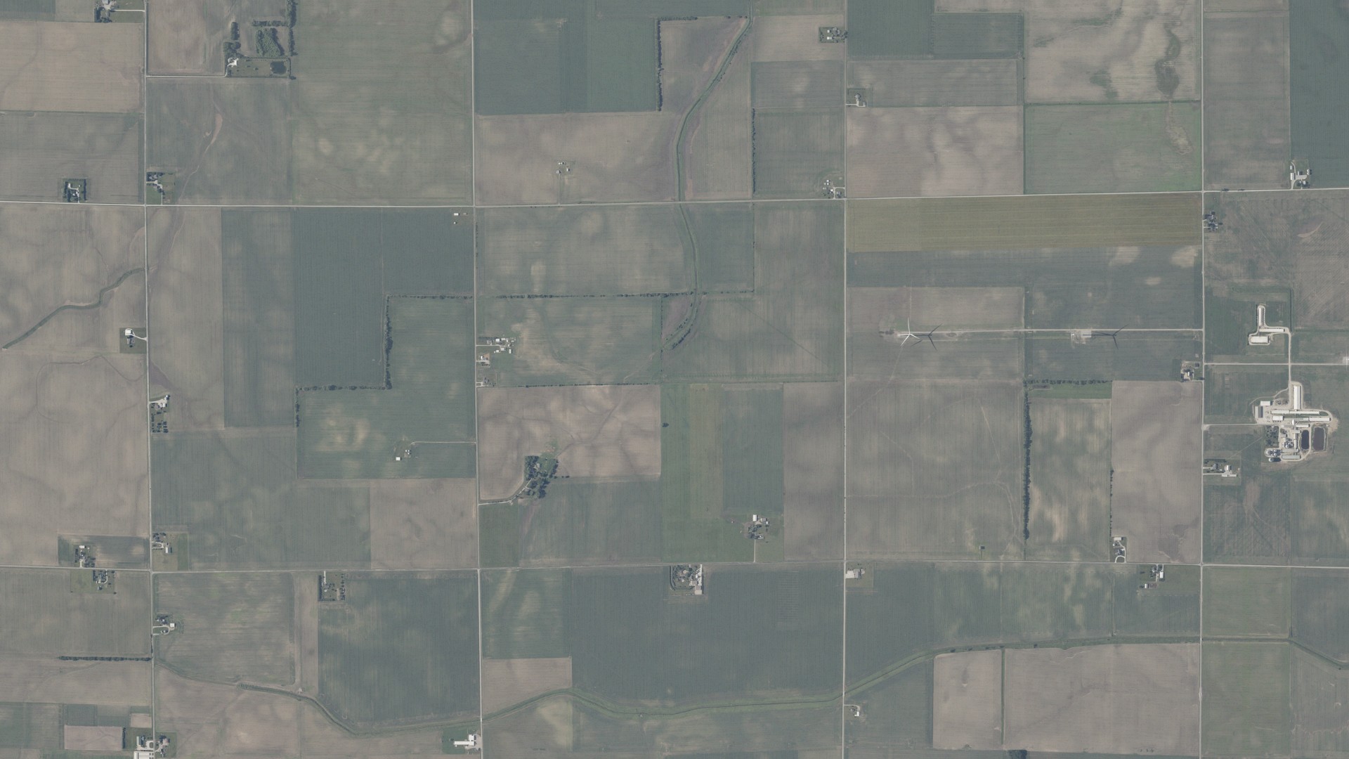 Aerial view of land around Princeton, Indiana
