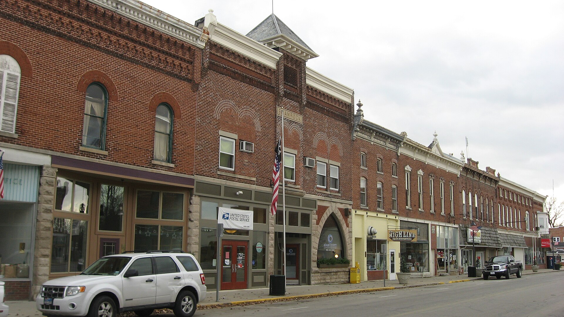 Downtown streets in Geneva, Indiana