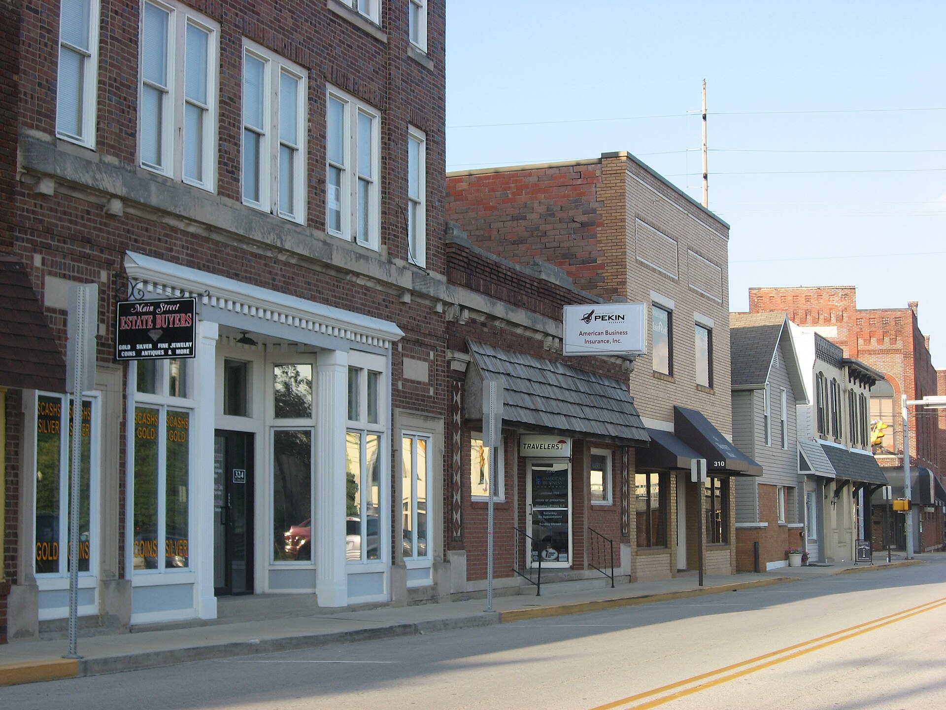 Buildings on the northern side of the 300 block of W. — Greenwood, Indiana