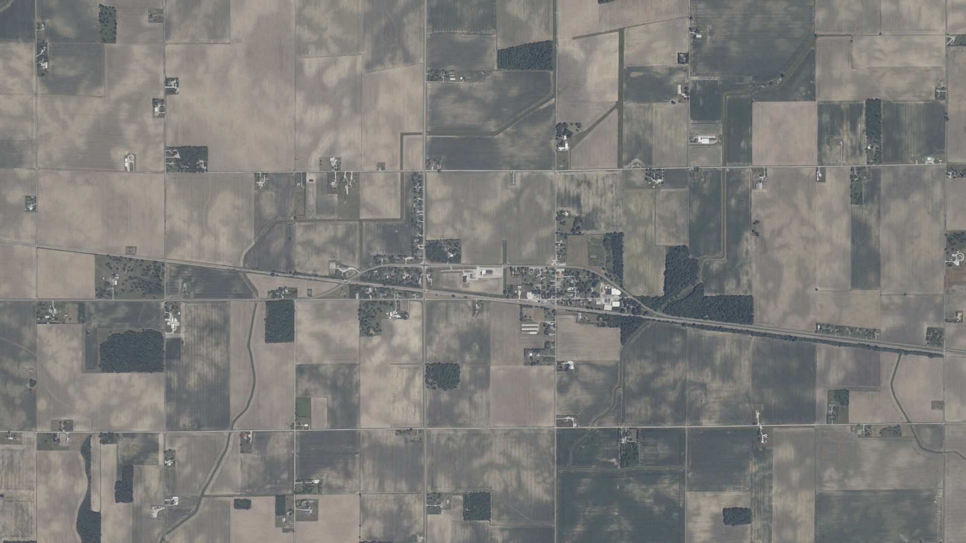 Natural-color aerial photograph of land around Hobbs, Indiana