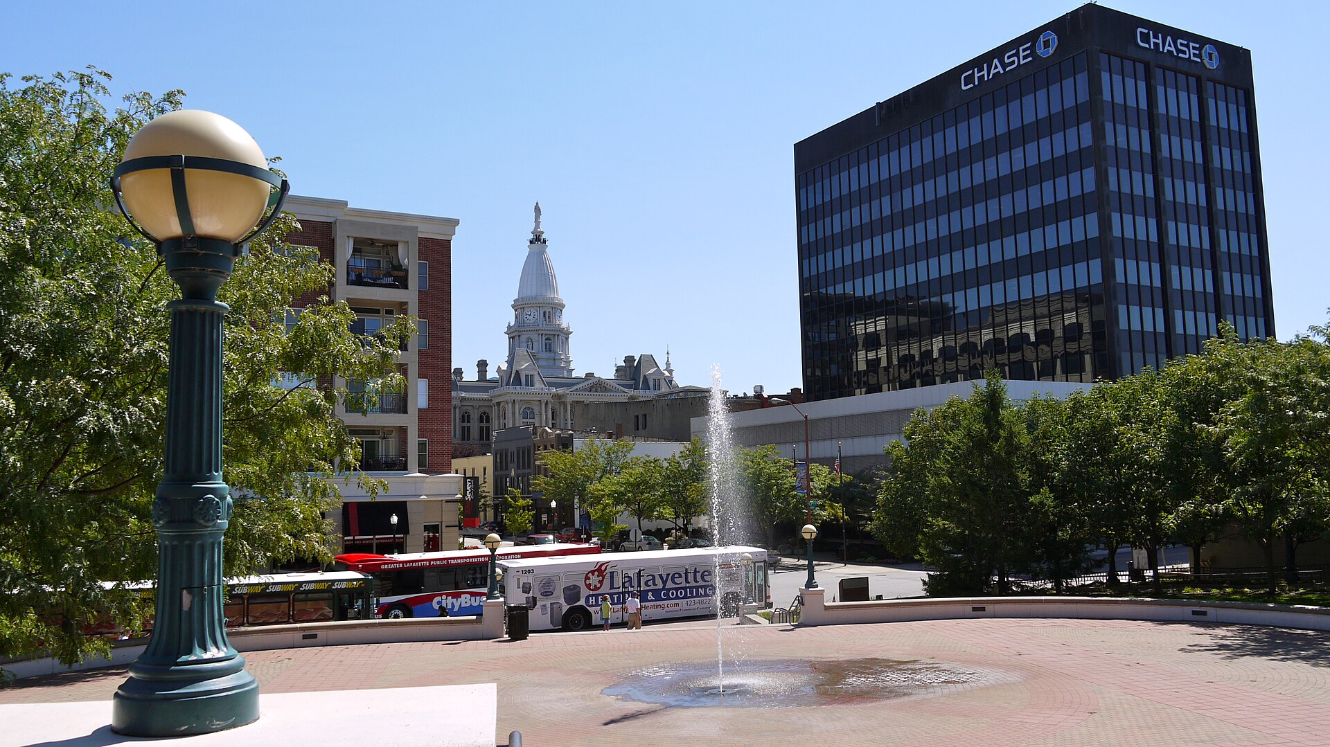 Downtown streets in Lafayette, Indiana