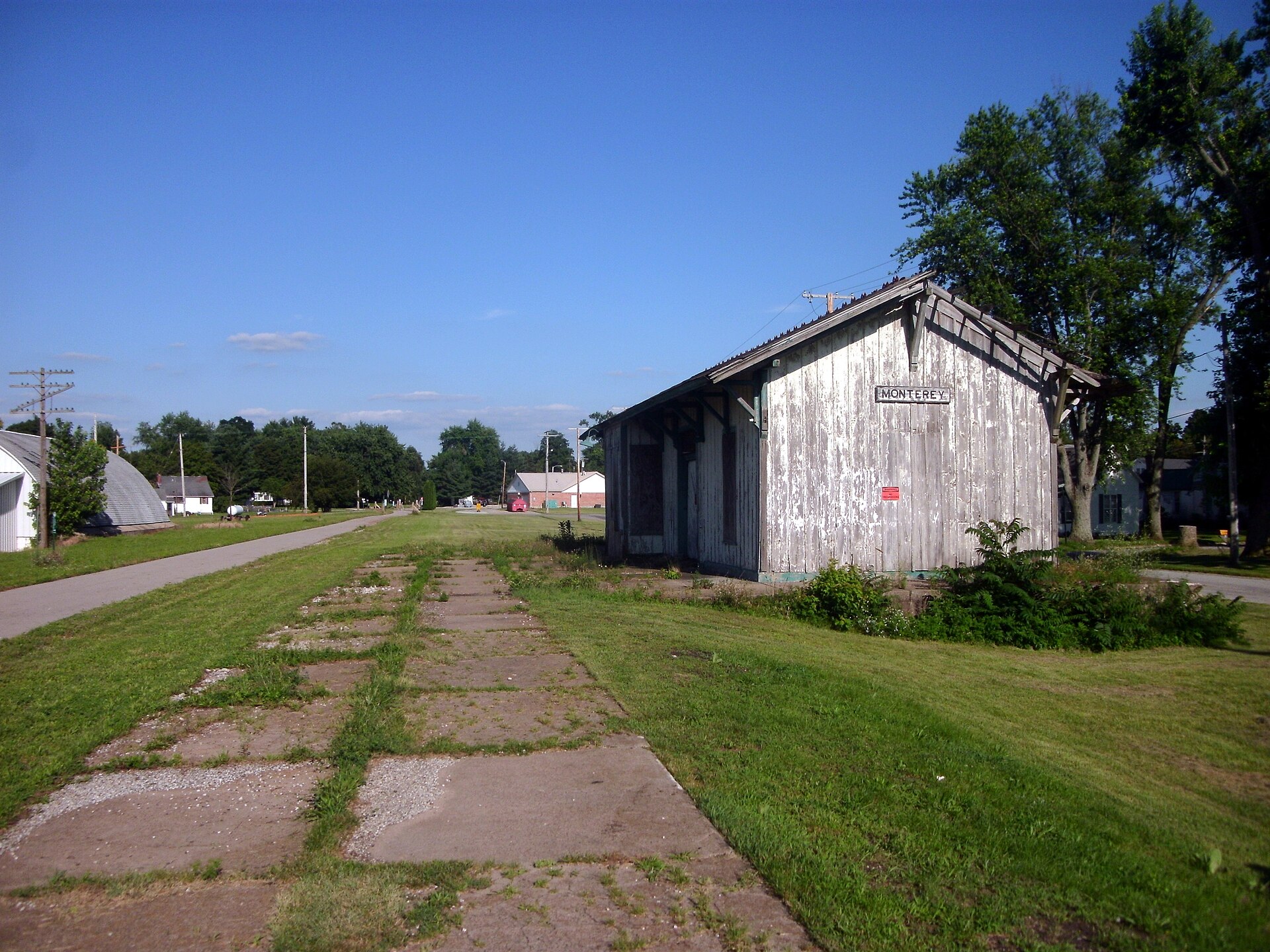 The Monterey station on the former Erie Railroad main line in Monterey, Indiana.
