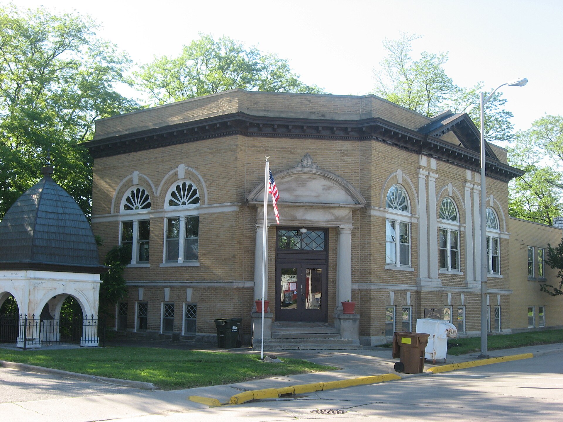 Front and northern side of the Monticello Carnegie Library, located at 101 S. — Indiana