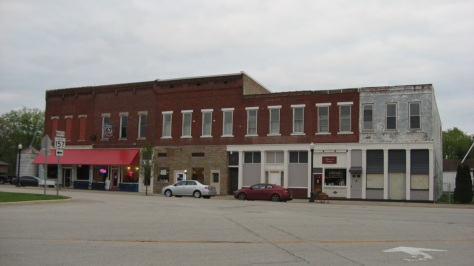 Buildings on the eastern side of Commercial Street (U.S. — Worthington, Indiana