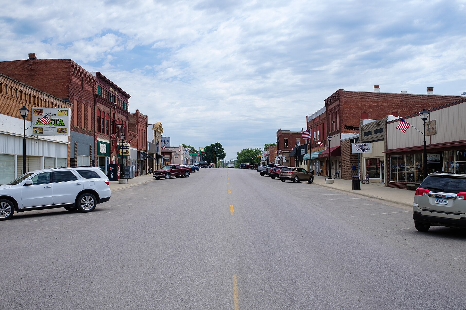 A view down White Pole Road — Anita, Iowa