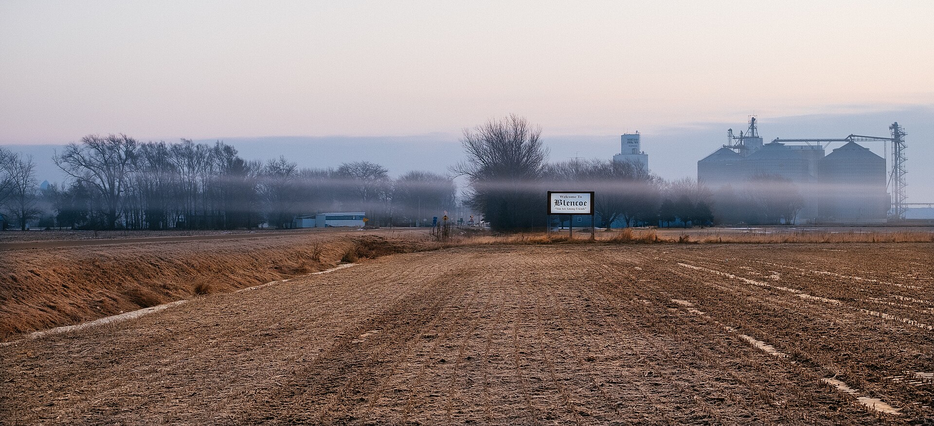 Blencoe viewed from the west just after sunrise. — Iowa