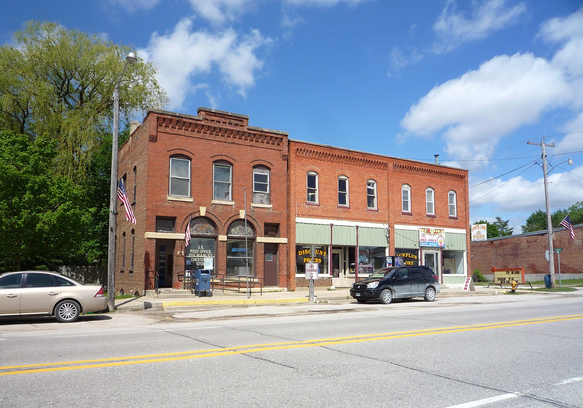 Downtown Chester, Iowa, USA.