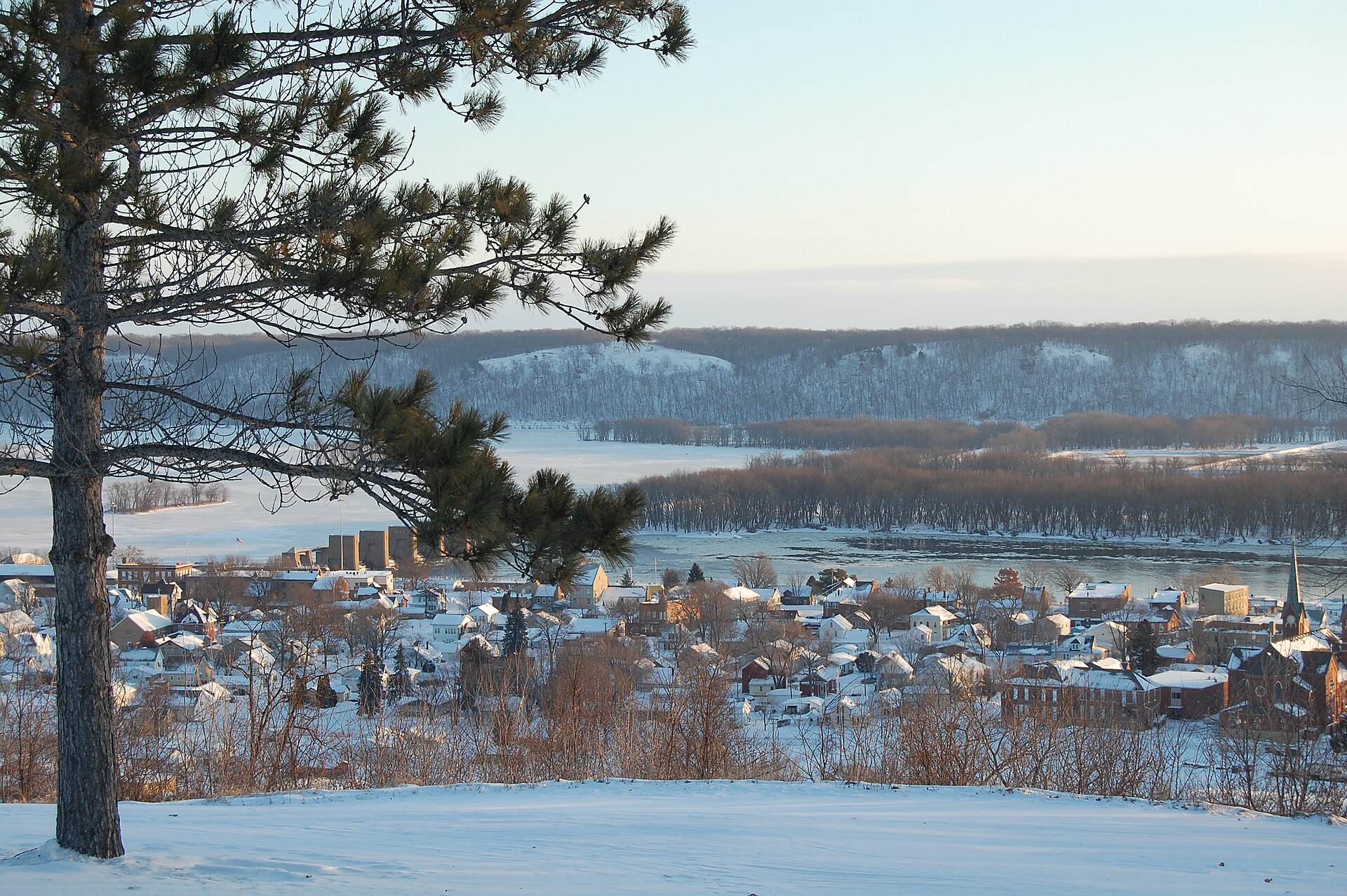 Guttenberg, Iowa, under a fresh blanket of snow.