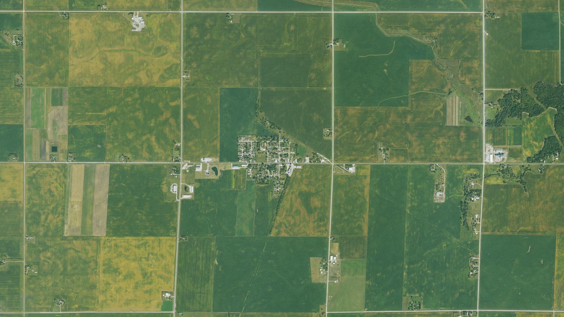 Natural-color aerial photograph of land around Kelley, Iowa