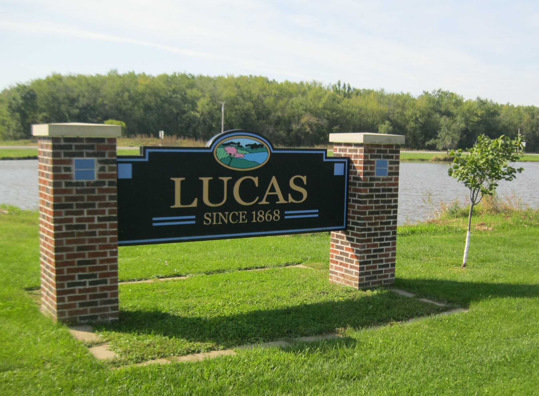 City sign, Lucas, Lucas County, Iowa