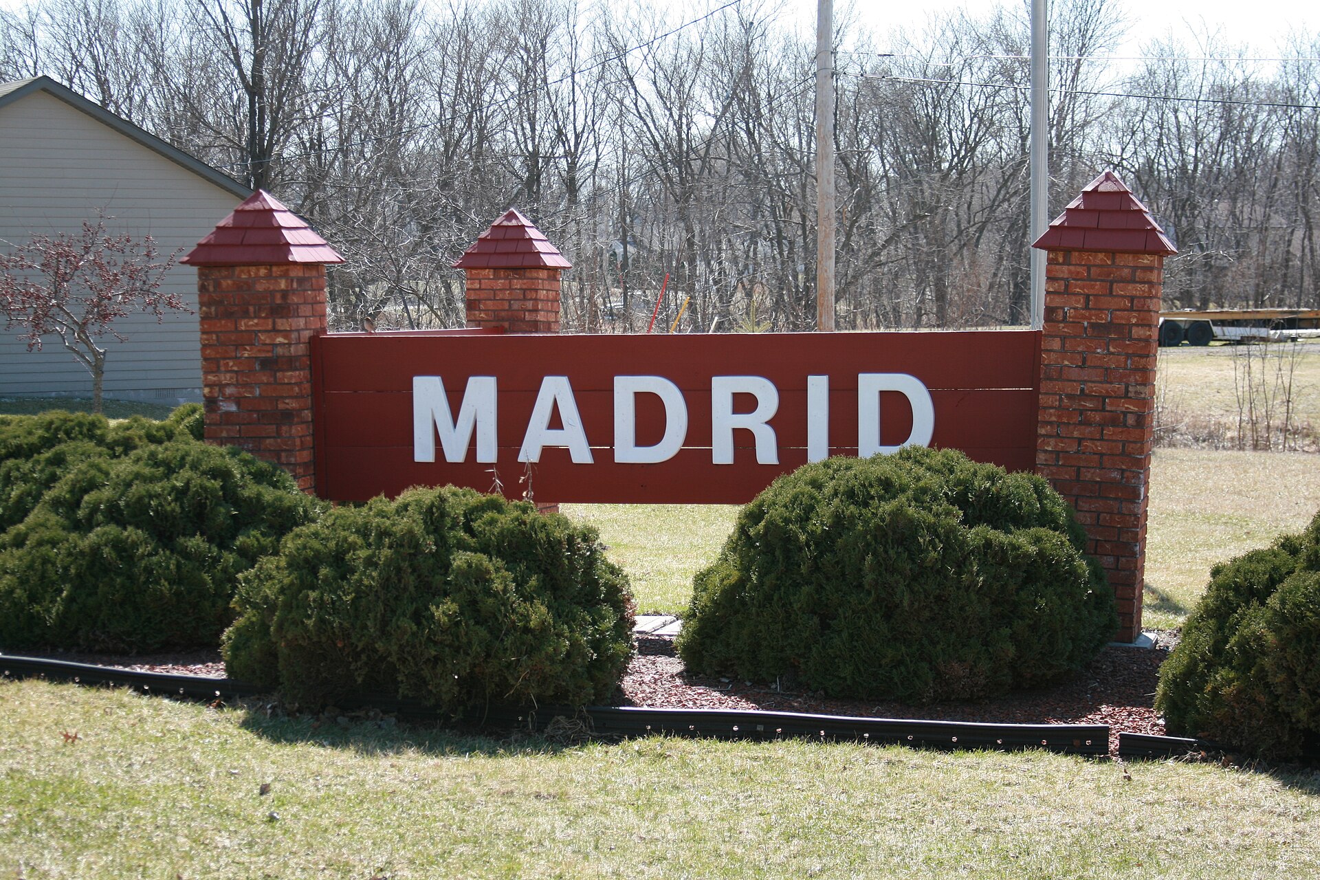 Sign for Madrid, Iowa