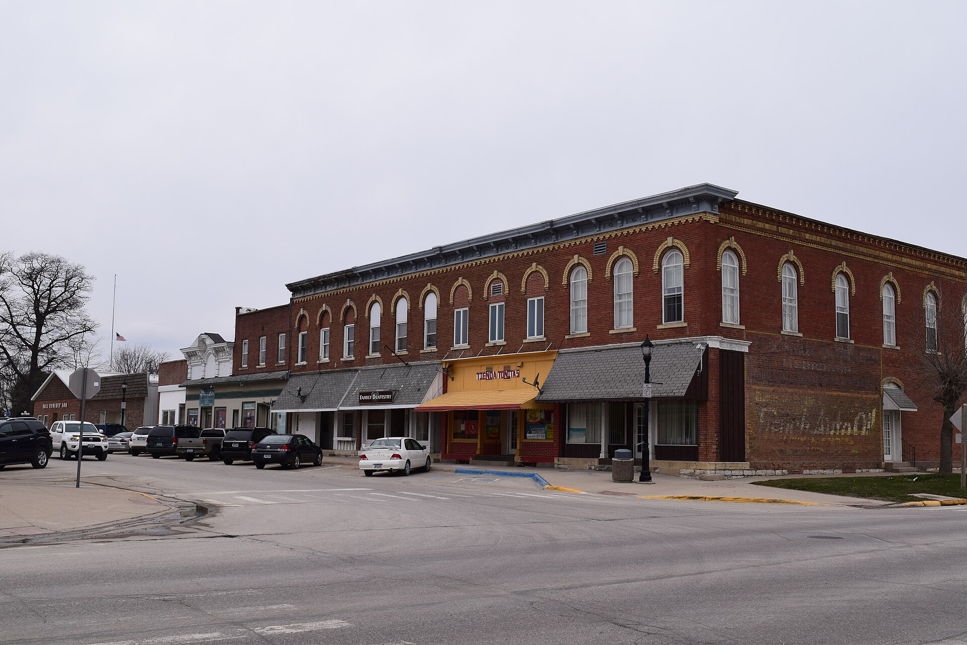 Business district in Postville, Iowa.