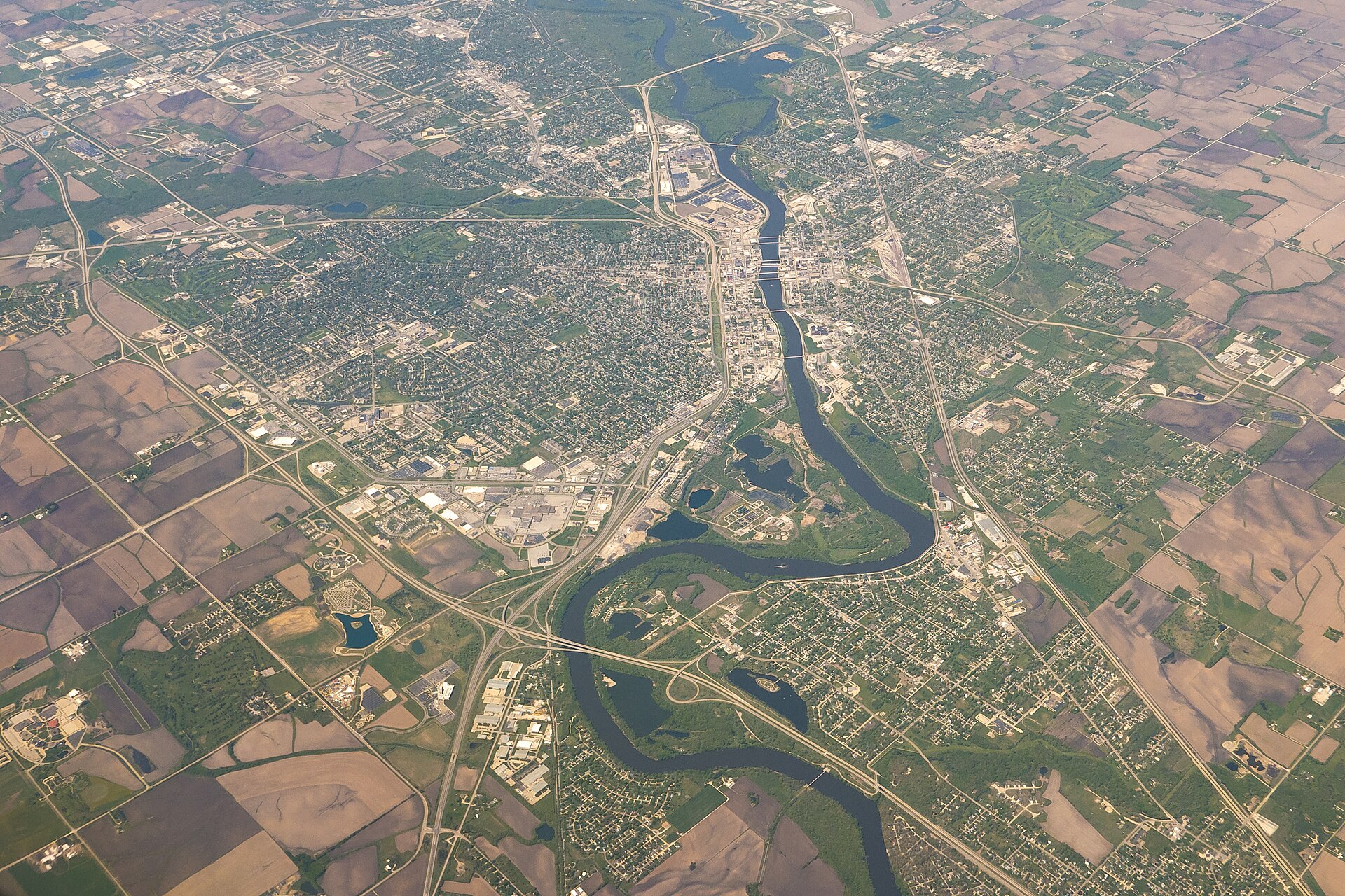 Aerials of Waterloo, Iowa from 10,000 feet May 6, 2017. USDA photo by Preston Keres