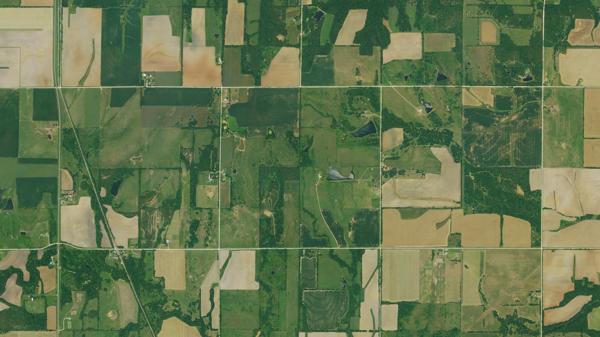Aerial view of land around Osage, Kansas