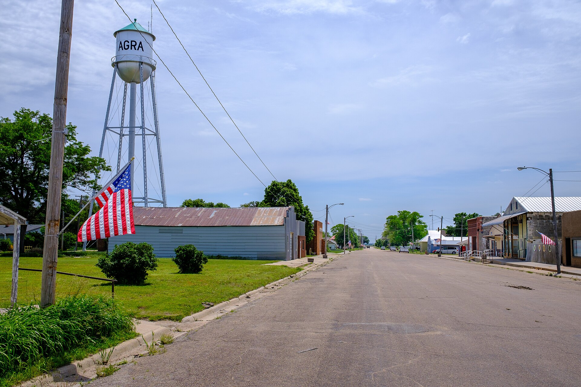 Center Street in Agra, Kansas.