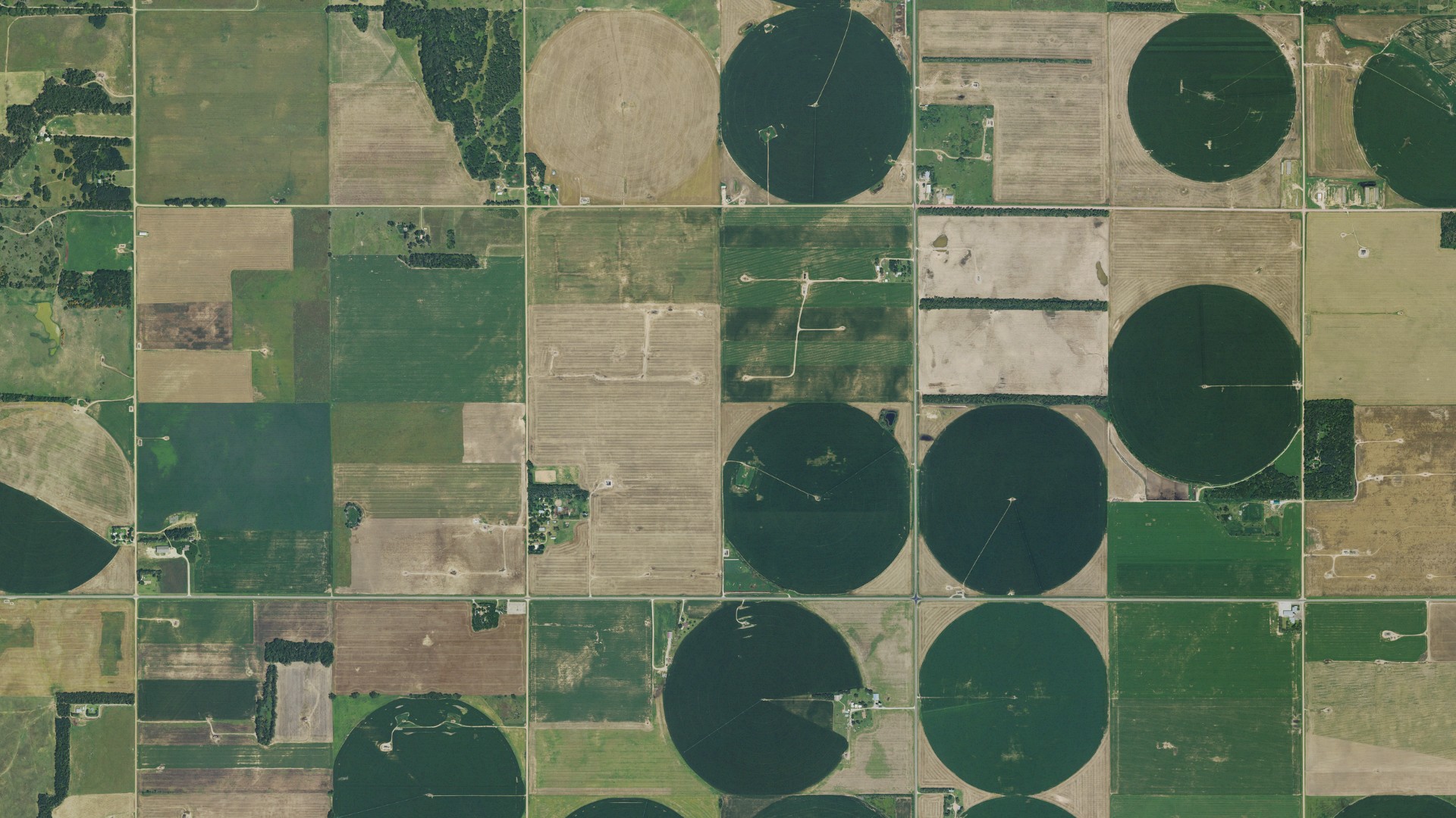 Aerial view of land around Comanche, Kansas